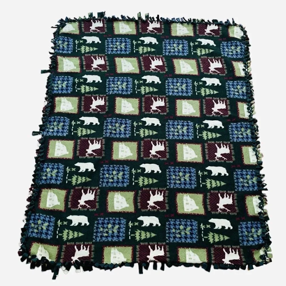 Handmade Fleece Blanket Hand Tied Large Throw 59